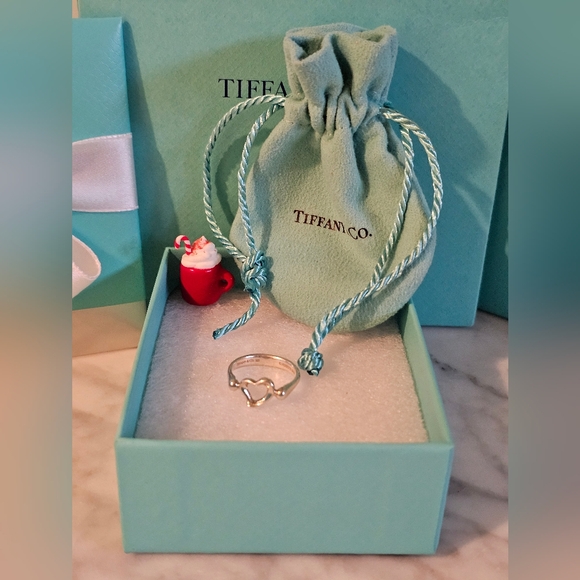 Tiffany & Co. Elsa Peretti Spain Open Heart Ring Sz-5 Sterling Silver 925 - Picture 6 of 16